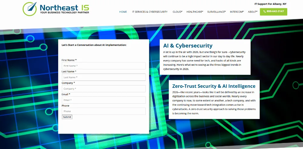 Northeast IS Albany NY IT services homepage