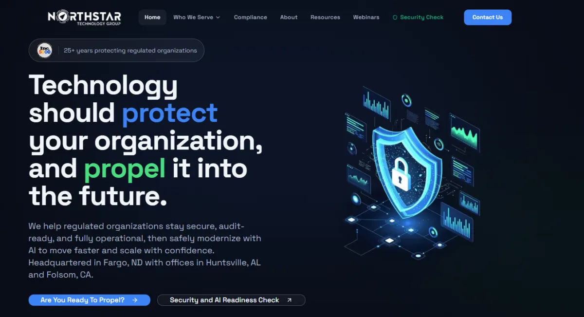 NorthStar Technology Group compliance-focused managed IT Fargo North Dakota homepage