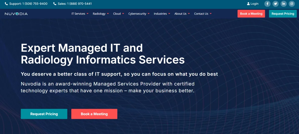 Nuvodia Inland Northwest managed IT manufacturing Spokane homepage