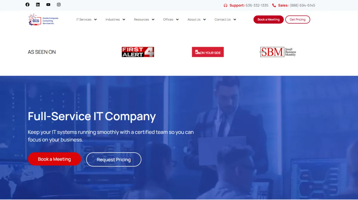 OCCSI Onsite Computer Consulting Services full-service IT company homepage