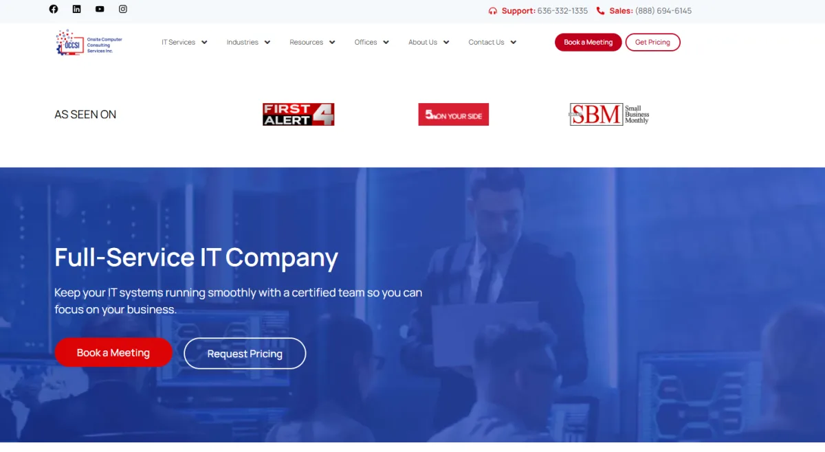 OCCSI Onsite Computer Consulting Services healthcare IT and compliance homepage