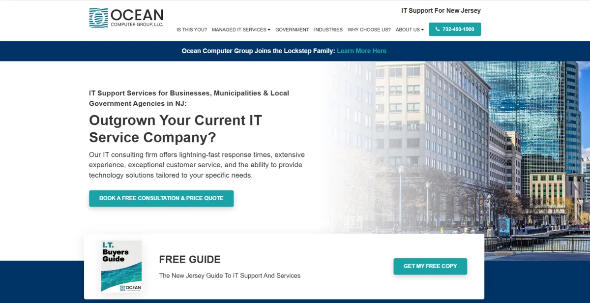 Ocean Computer Group New Jersey municipal and local government IT support homepage