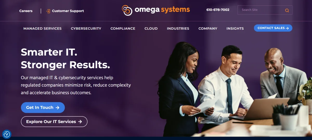 Omega Systems managed IT services for logistics companies in Allentown - homepage