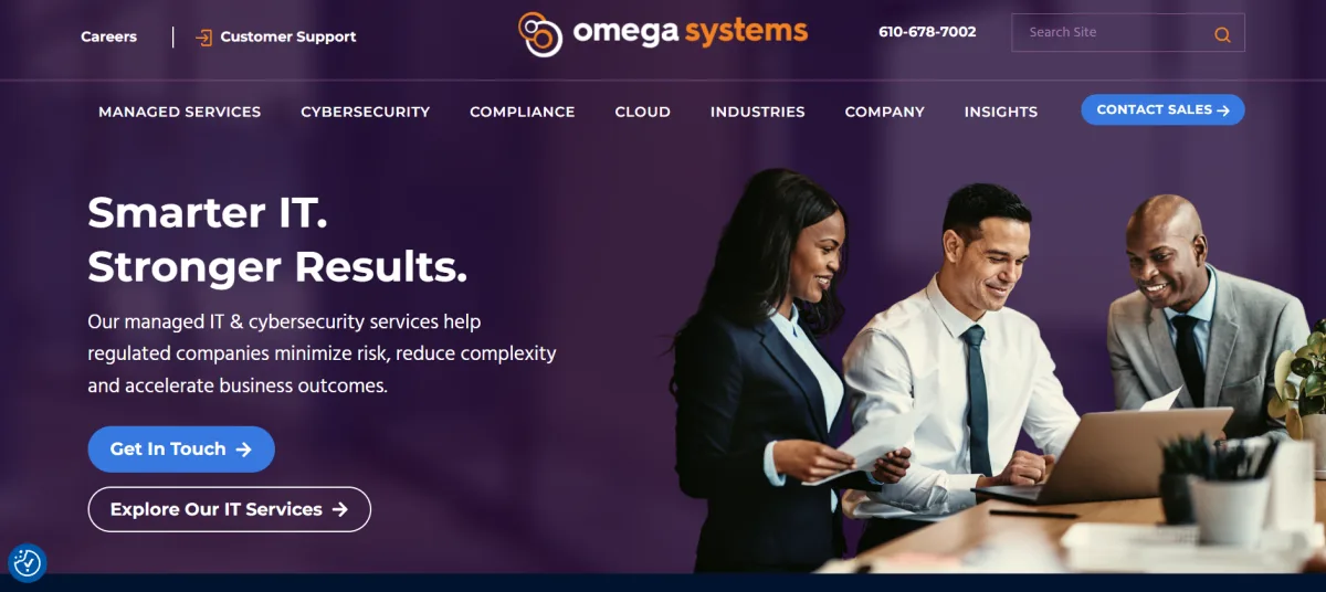 Omega Systems managed IT and cybersecurity for manufacturing homepage