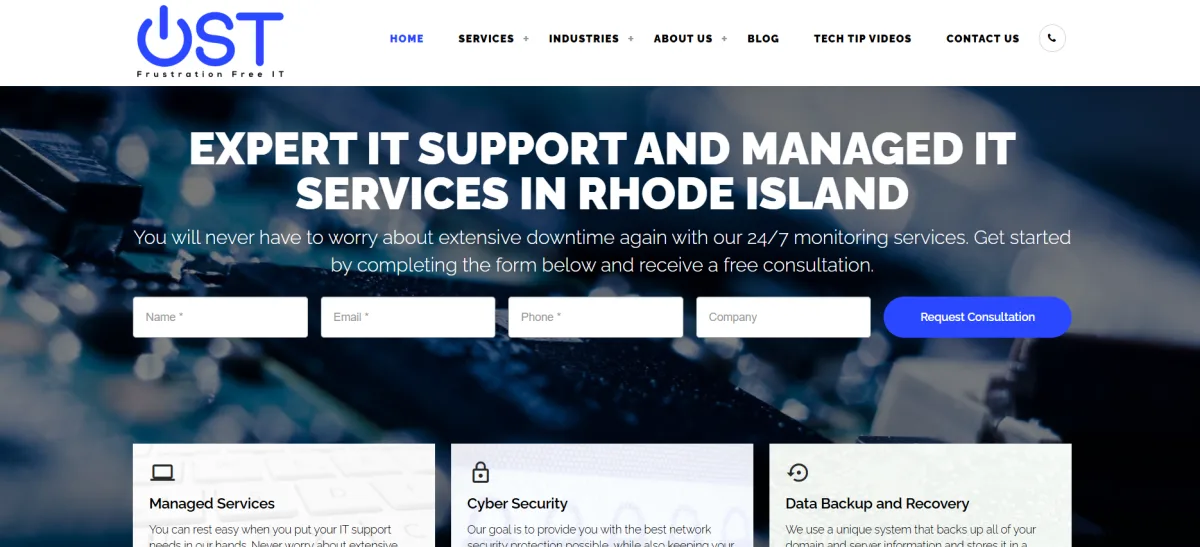OST expert IT support and managed IT services in Rhode Island homepage serving Providence law firms