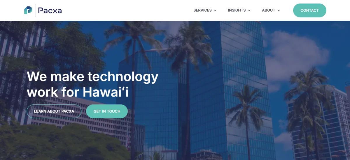 Pacxa Hawaii's largest IT provider homepage