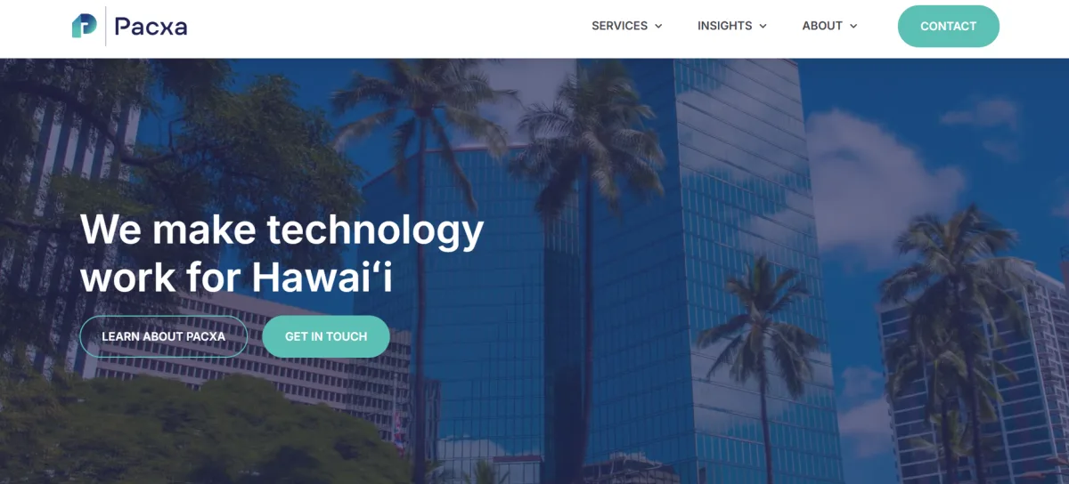 Pacxa enterprise IT provider Honolulu Hawaii homepage
