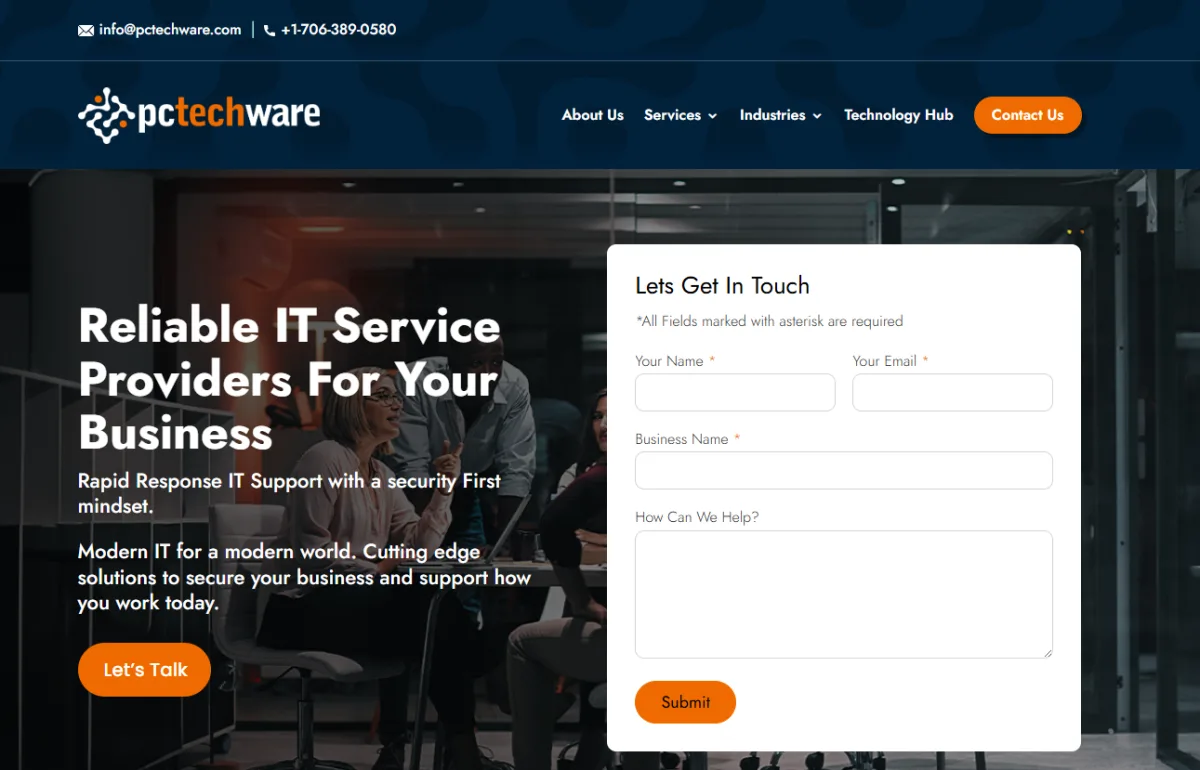 PC Techware managed IT Augusta GA homepage