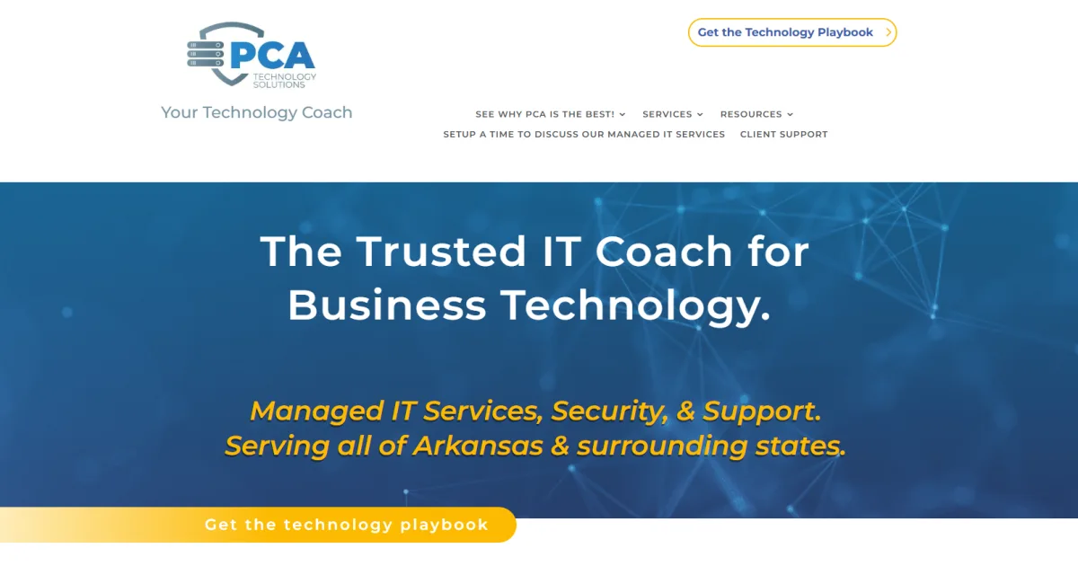 PCA Technology Solutions managed IT services agriculture Little Rock AR homepage