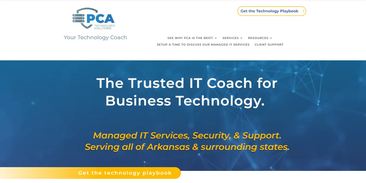 PCA Technology Solutions Little Rock Arkansas managed IT services homepage
