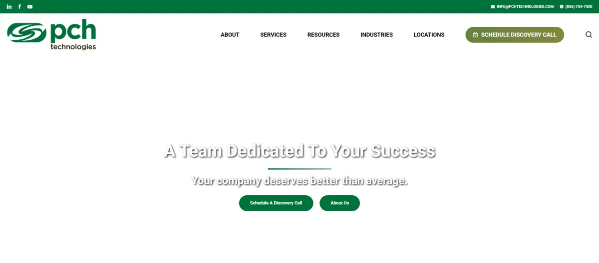 PCH Technologies Pennsauken NJ managed IT services homepage