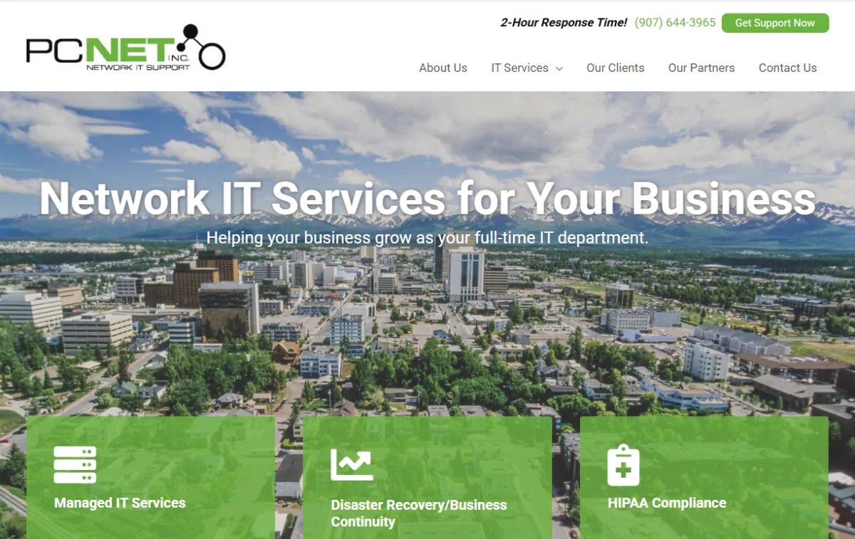 PCNET Communications managed IT Anchorage AK homepage