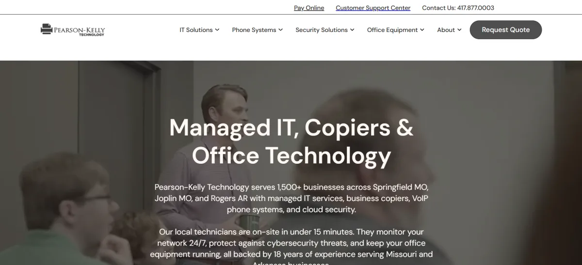 Pearson-Kelly Technology managed IT copiers and office technology homepage
