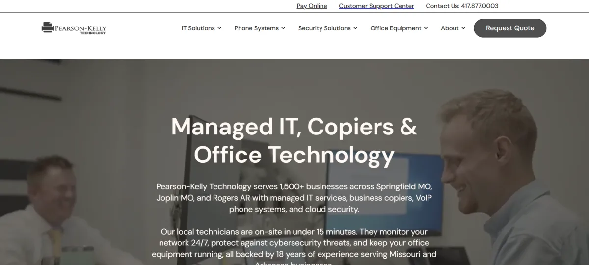 Pearson-Kelly Technology managed IT copiers and office technology homepage