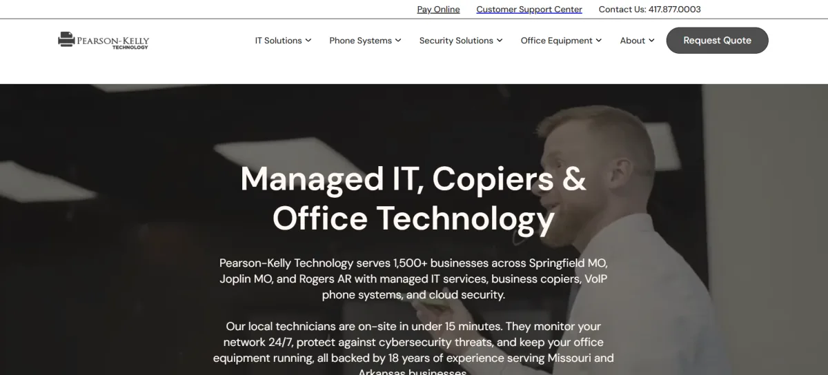 Pearson-Kelly Technology managed IT and office equipment homepage
