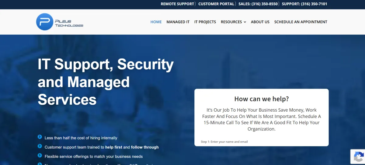 Pileus Technologies Wichita managed IT homepage