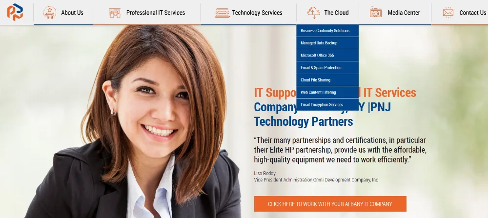 PNJ Technology Partners Albany NY IT services homepage