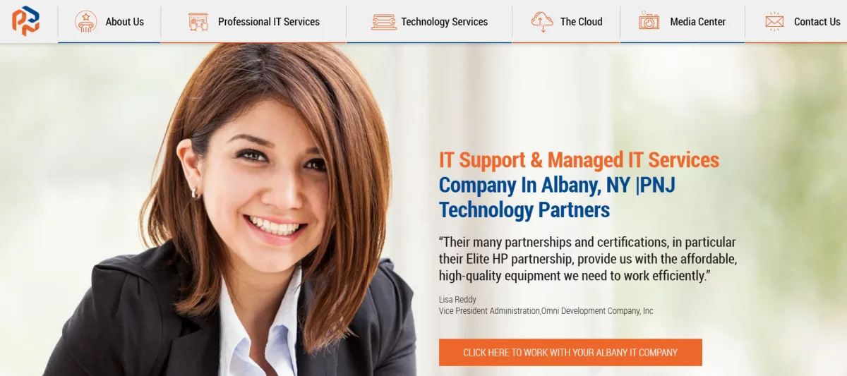 PNJ Technology Partners Albany NY managed IT services homepage