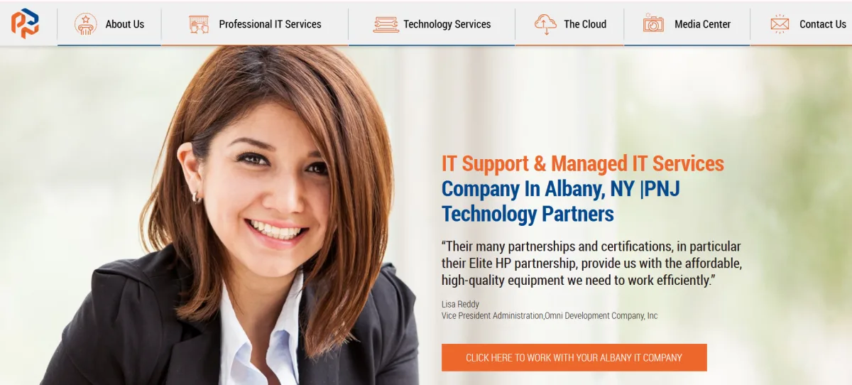 PNJ Technology Partners Albany NY managed IT services homepage