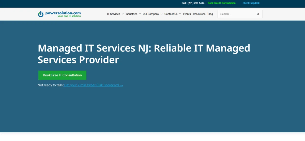 Powersolution healthcare IT services and HIPAA compliance Newark NJ homepage