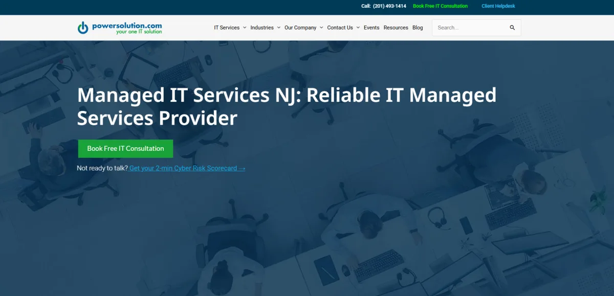 Powersolution managed IT services for law firms NJ homepage