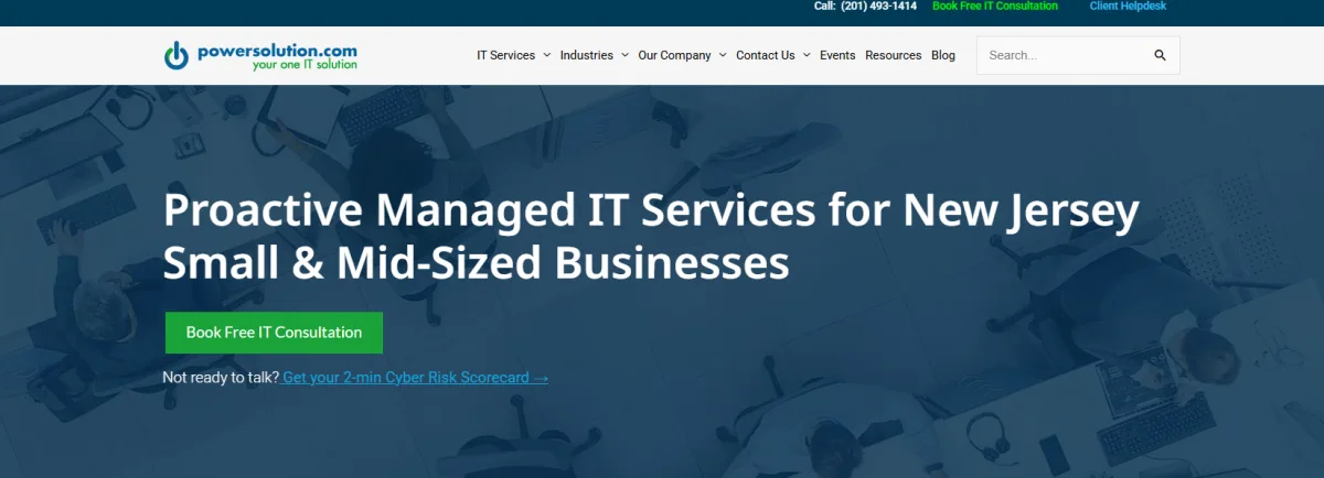 powersolution.com managed IT Midland Park Bergen County NJ homepage