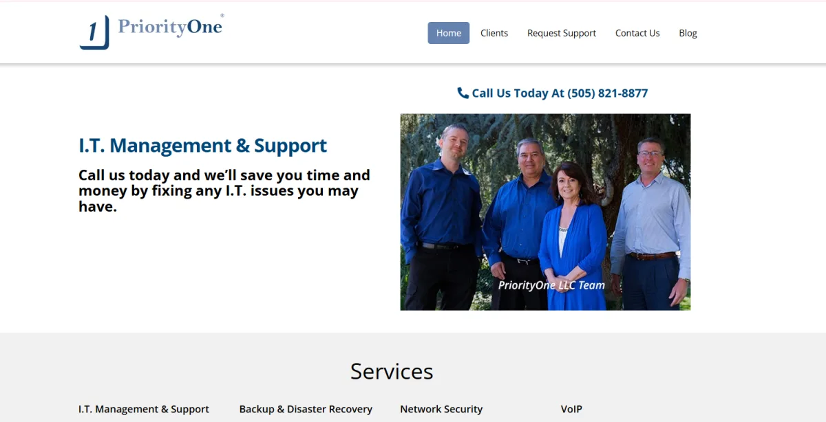 PriorityOne LLC Albuquerque managed IT professional offices — homepage