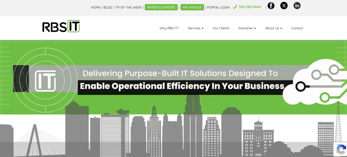 RBS IT Solutions purpose-built IT solutions homepage, Wichita KS
