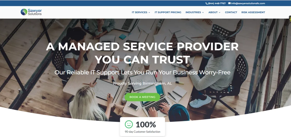Sawyer Solutions managed IT services healthcare Birmingham AL homepage