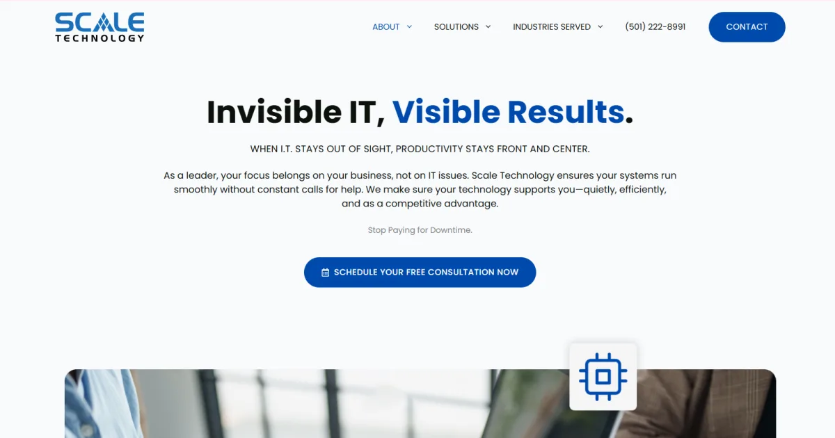 Scale Technology locally owned managed IT Little Rock homepage
