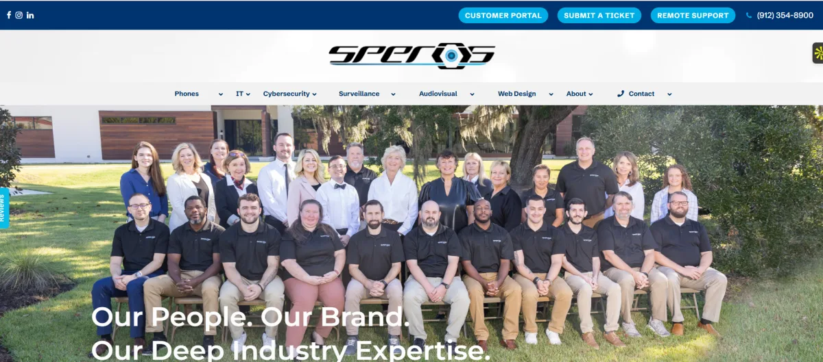 Speros business technology services Savannah GA homepage