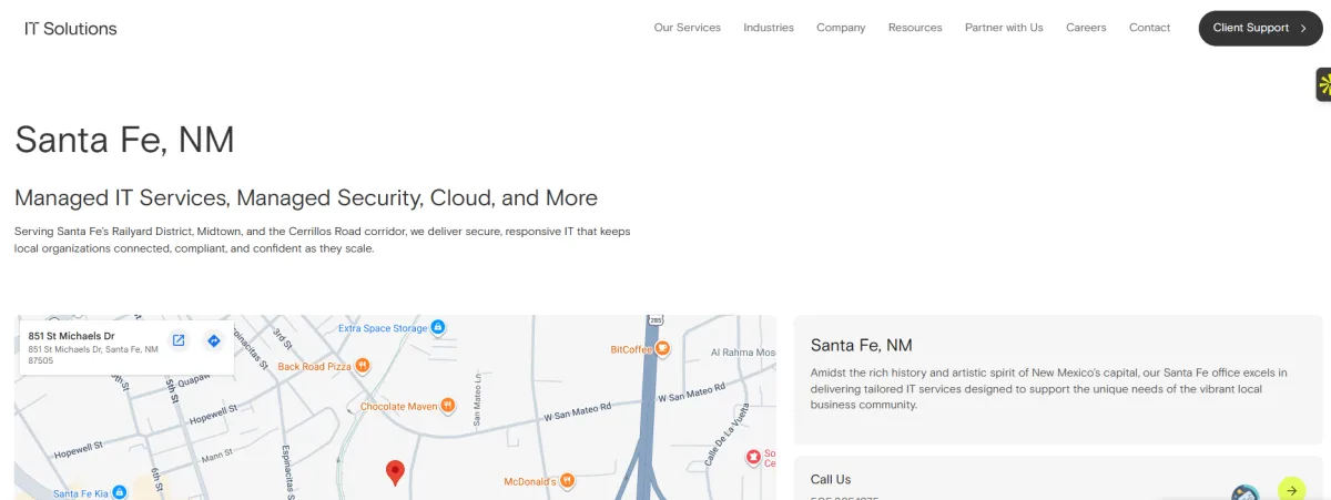 Steady Networks IT Solutions managed IT for healthcare Albuquerque homepage