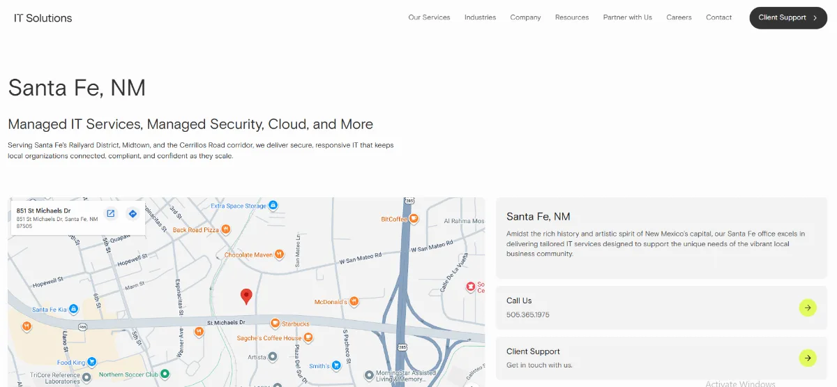 Steady Networks managed IT manufacturing Albuquerque homepage