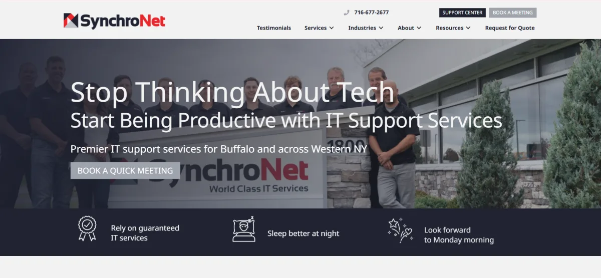 SynchroNet managed IT services law firms Buffalo Western New York homepage