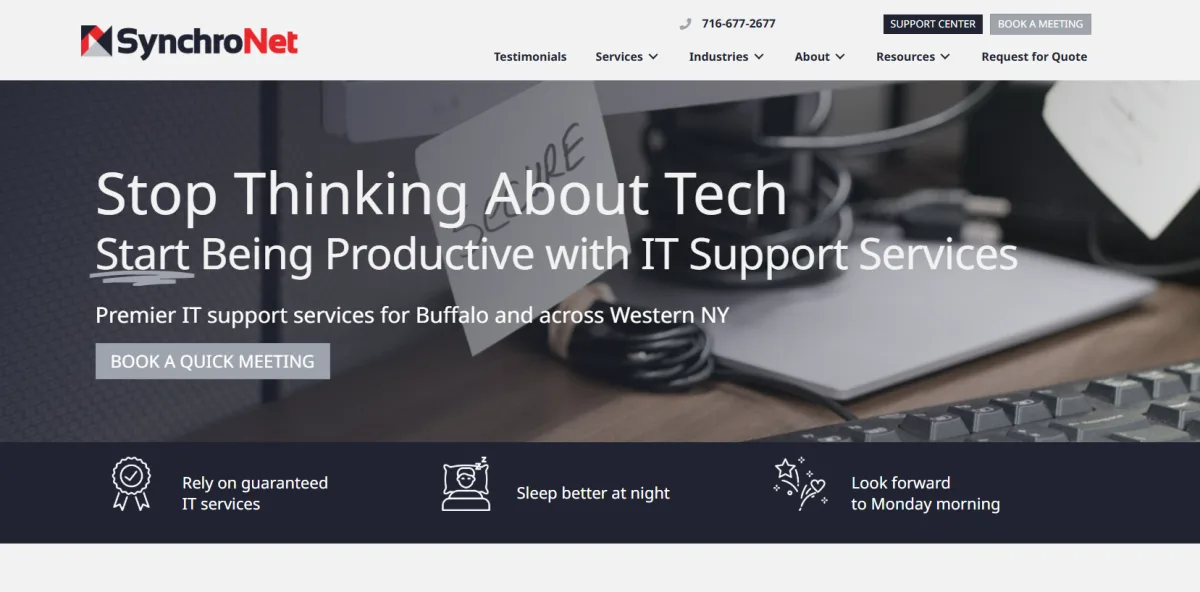 SynchroNet premier IT support services for Buffalo and Western New York homepage