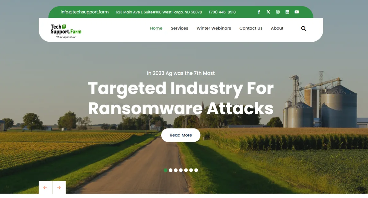 Tech Support Farm IT for agriculture West Fargo North Dakota homepage