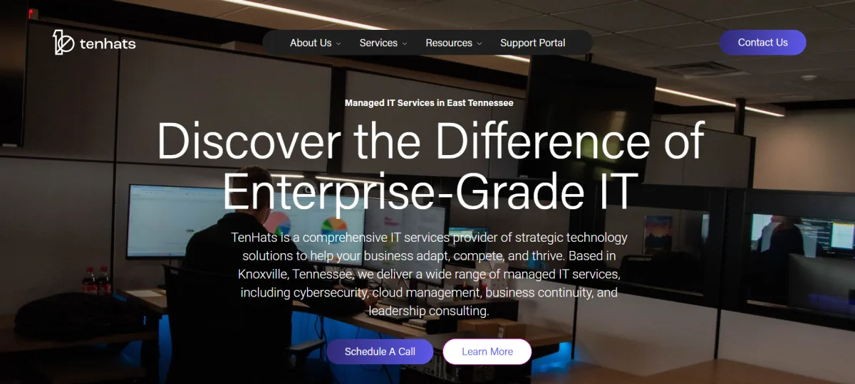TenHats data center and managed IT services Knoxville TN homepage