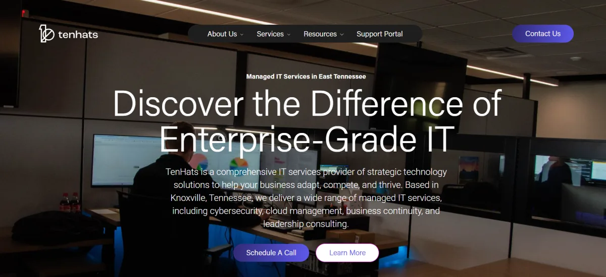 TenHats Tier 4 data center and managed IT Knoxville homepage