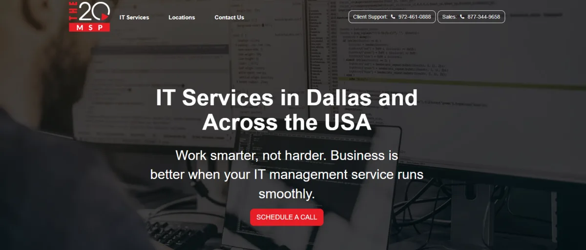 The 20 MSP IT services homepage