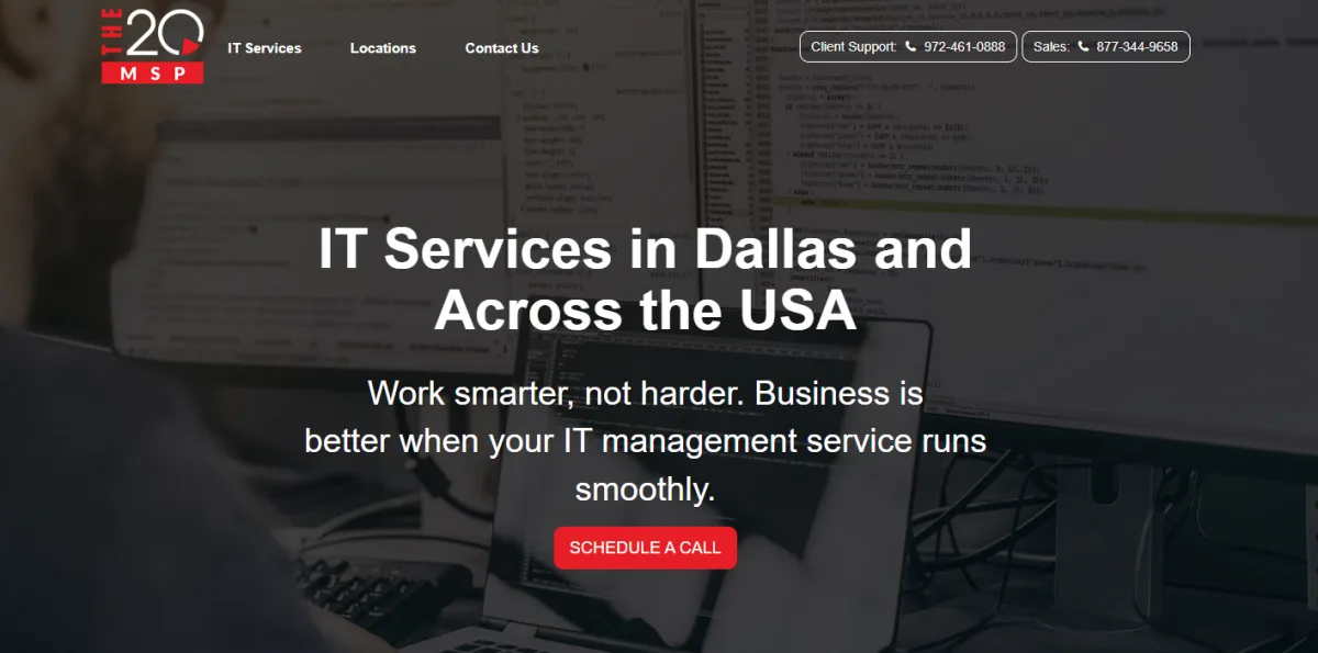 The 20 MSP managed IT services homepage
