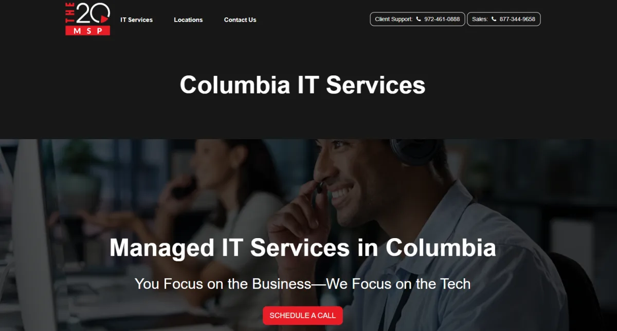 The 20 MSP Columbia Missouri managed IT services homepage