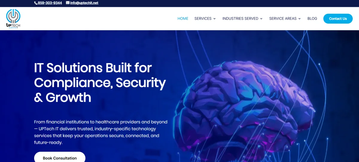 UPTech IT compliance security and growth IT solutions homepage Lexington Kentucky