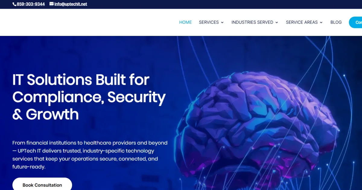 UPTech IT security-first managed IT Lexington KY homepage