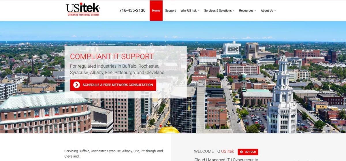 US itek compliant IT support law firms Buffalo New York homepage