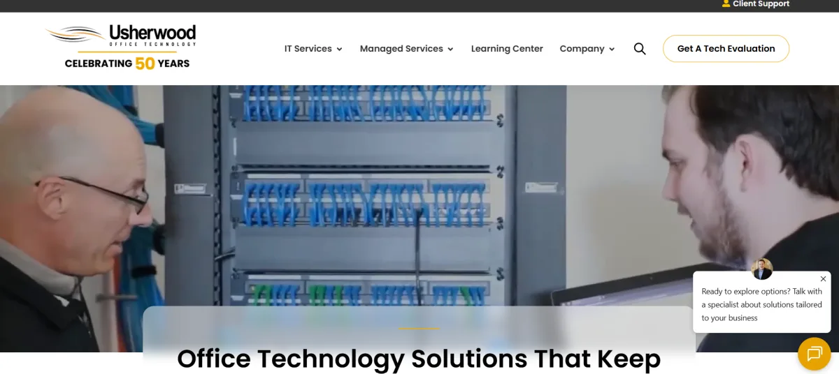 Usherwood Office Technology managed IT manufacturing Syracuse NY homepage