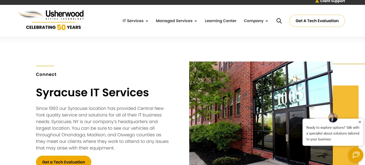 Usherwood Office Technology Syracuse IT services homepage