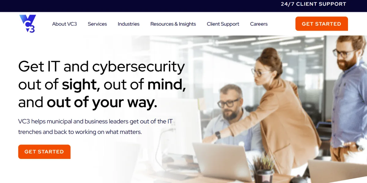 VC3 managed IT services for financial services in Columbia SC homepage