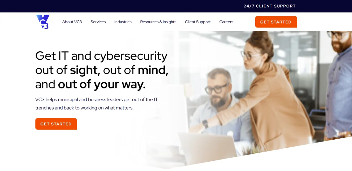 VC3 managed IT services Madison WI financial services municipalities homepage