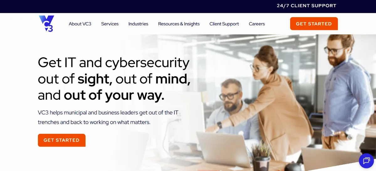 VC3 healthcare managed IT services Columbia SC homepage