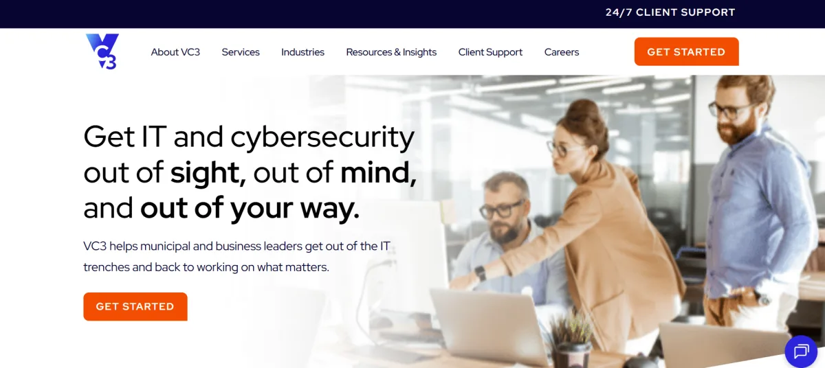 VC3 managed IT services Knoxville Tennessee homepage